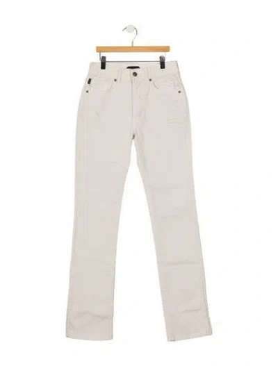 Pre-owned Tom Ford Mid-rise Straight Leg Jeans In White