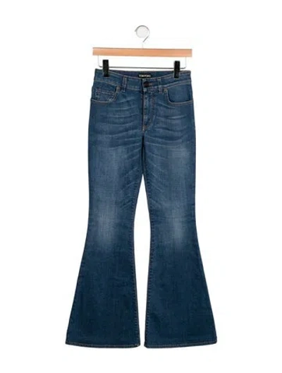 Pre-owned Tom Ford Mid-rise Wide Leg Jeans In Blue