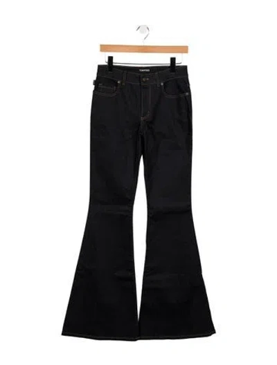 Pre-owned Tom Ford Mid-rise Wide Leg Jeans In Blue