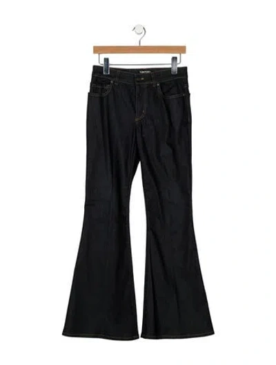 Pre-owned Tom Ford Mid-rise Wide Leg Jeans In Blue