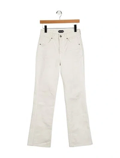 Pre-owned Tom Ford Mid-rise Wide Leg Jeans In White