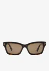 Tom Ford Mikel Havana Square Sunglasses In Brown