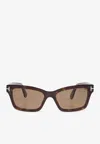 Tom Ford Mikel Rectangular Sunglasses In Brown