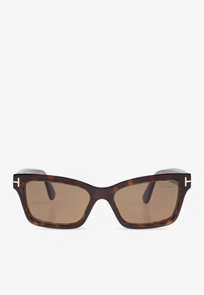 Tom Ford Mikel Rectangular Sunglasses In Brown
