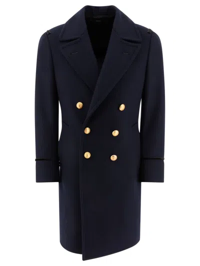 Tom Ford Military Coat In Blue