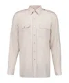 Tom Ford Cotton And Silk Military Shirt In Neutral