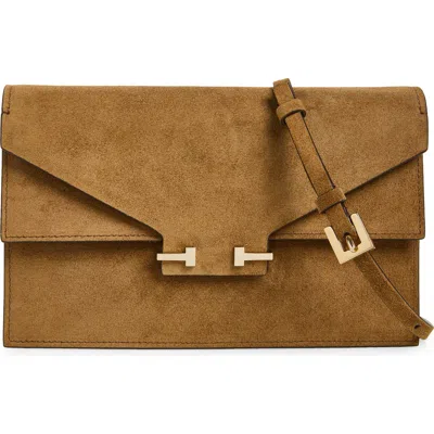 Tom Ford Mini Aube Suede Shoulder Bag In Brown