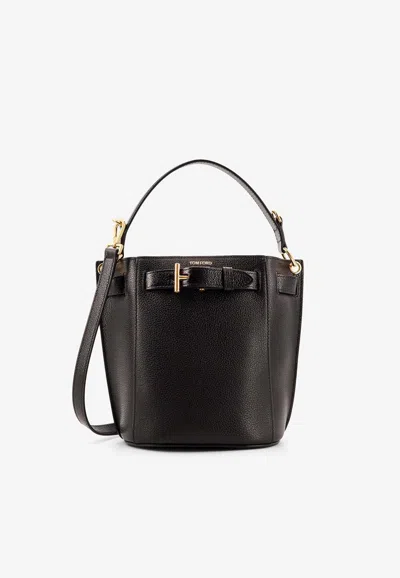 Tom Ford Mini Audrey Leather Bucket Bag In Black