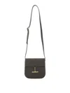 Tom Ford Mini Tara Grained Leather Crossbody Bag In Brown