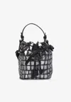 Tom Ford Mini Bucket Bag In Croc Embossed Leather In Silver