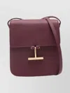 Tom Ford Mini Cross-body Bag Strap In Burgundy