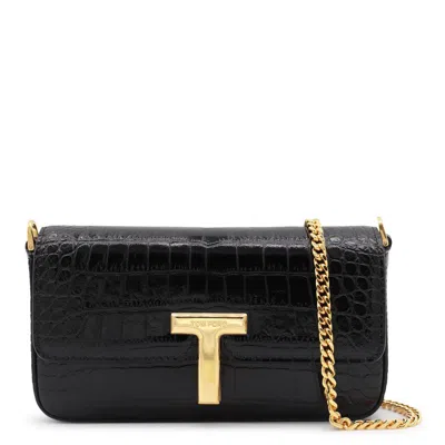 Tom Ford Mini Embossed Leather Bag In Black