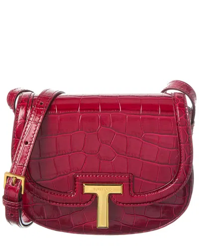 Tom Ford Mini Leather Shoulder Bag In Red