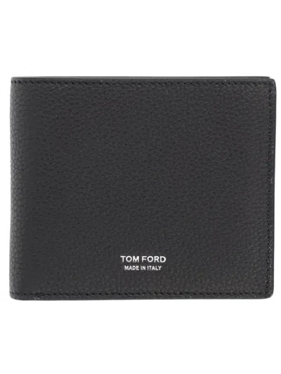 Tom Ford Mini Leather Wallet 9.4 X 11.4 X 1.5 Cm In Gray