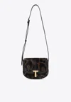 Tom Ford Wallis Leather-trimmed Leopard-print Calf Hair Shoulder Bag In Brown