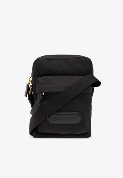 Tom Ford Mini Logo Messenger Bag In Black