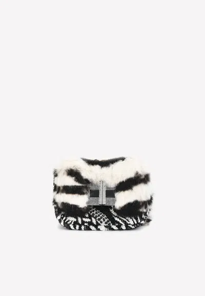 Tom Ford Mini Natalia Tiger Print Faux-fur Shoulder Bag In Monochrome