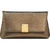 Tom Ford Mini Nobile Hammered Lamé Clutch In Gold
