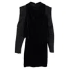 Tom Ford Mini Open Sleeves Dress In Black Velvet In Black