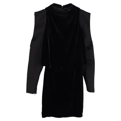 Tom Ford Mini Open Sleeves Dress In Black Velvet