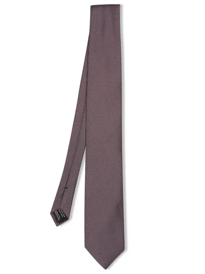 Tom Ford Mini Polka Dot Silk Tie In Bordeaux