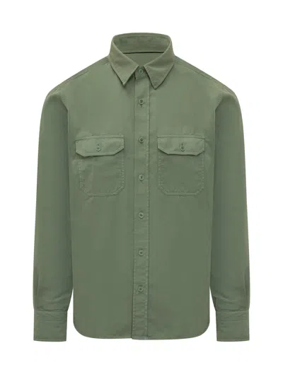 Tom Ford Mini Shirt With Decorative Pocket In Green