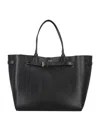 Tom Ford Black Tote Bag With T Detail In Hammered Leather Woman