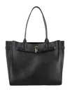 Tom Ford Black Tote Bag With T Detail In Hammered Leather Woman In Black