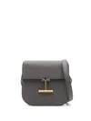 Tom Ford Tara Mini Crossbody Bag In Grain Leather In Grey