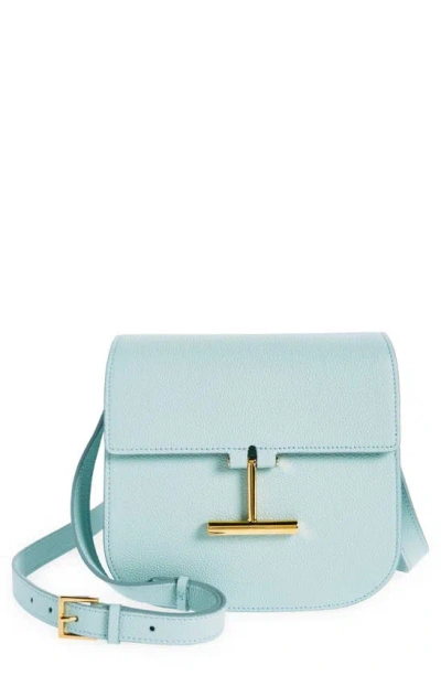 Tom Ford Mini Tara Grained Leather Crossbody Bag In 1l086 Pastel Blue