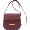 Tom Ford Mini Tara Grained Leather Crossbody Bag In Purple