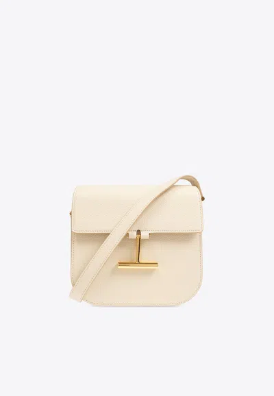 Tom Ford Mini Tara Leather Crossbody Bag In Cream