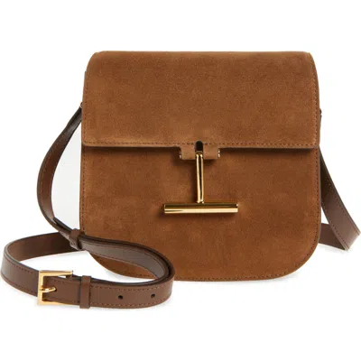 Tom Ford Mini Tara Suede Crossbody Bag In 1b033 Whisky