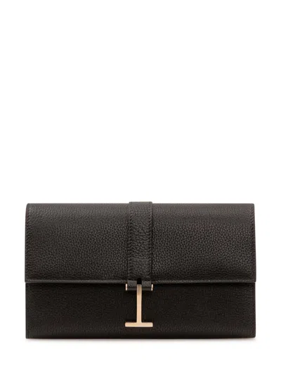 Tom Ford Mini Wallet On Strap In Black