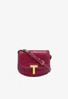 Tom Ford Mini Wallis Shoulder Bag In Croc-embossed Leather In Pink