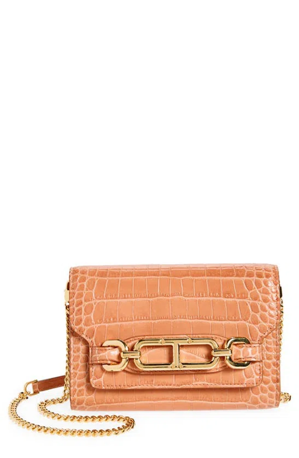 Tom Ford Mini Whitney Croc Embossed Leather Shoulder Bag In