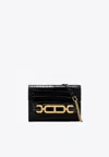 Tom Ford Embossed Crocodile Leather Mini Clutch In Black