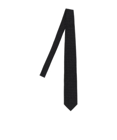 Tom Ford Miniature Polka Dot Tie In Black
