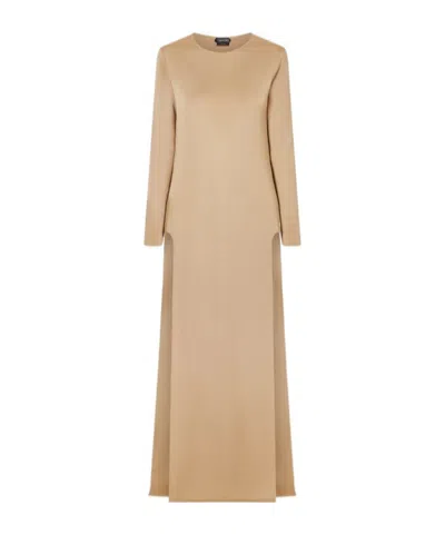 Tom Ford Minimalist Nude Dress In Brown