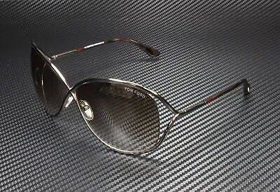 Pre-owned Tom Ford Miranda Ft0130 36f Shiny Dk Bronze Gradt Brown 68 Mm Women's Sunglasses