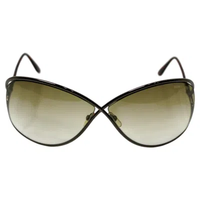 Pre-owned Tom Ford "miranda" Round Oversized Green Gradient Metal Framed Sunglasses