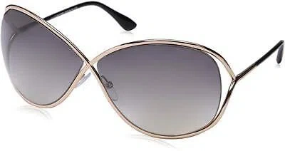 Pre-owned Tom Ford Miranda Sunglasses Ft 0130 28b Rose Gold / Smoke Gradient Lens In Gray