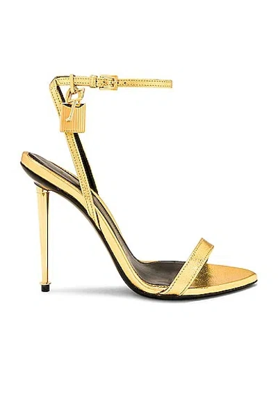 Tom Ford Mirror Naked Padlock 105 Sandal In Gold