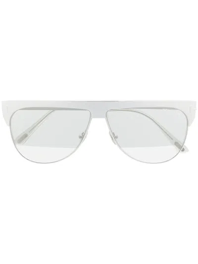 Tom Ford Mirrored Shield Sunglasses In Silver