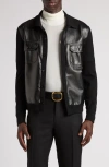Tom Ford Two-material Overshirt Shirt And Blouse In Lb999 Black