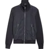Tom Ford Mixed Media Zip Front Cardigan In Hb800 Blue