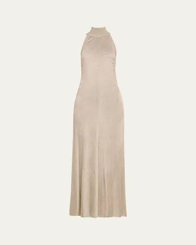 TOM FORD MOCK-NECK BUTTON BACKLESS KNIT GOWN