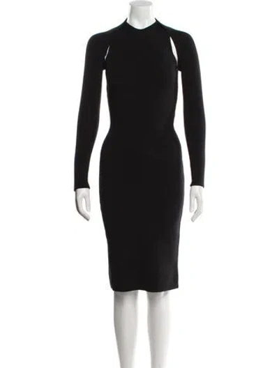 Pre-owned Tom Ford Mock Neck Knee-length Dress In Black