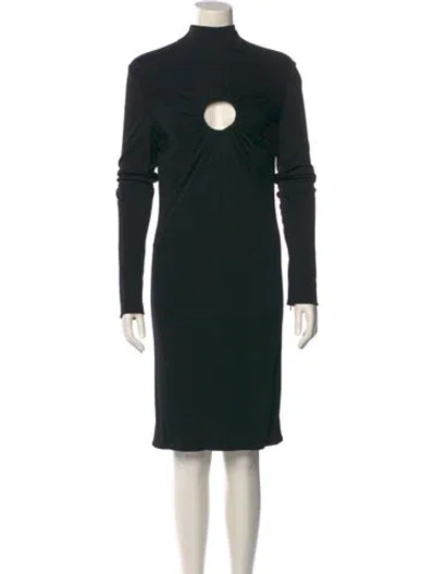 Pre-owned Tom Ford Mock Neck Knee-length Dress W/ Tags In Black