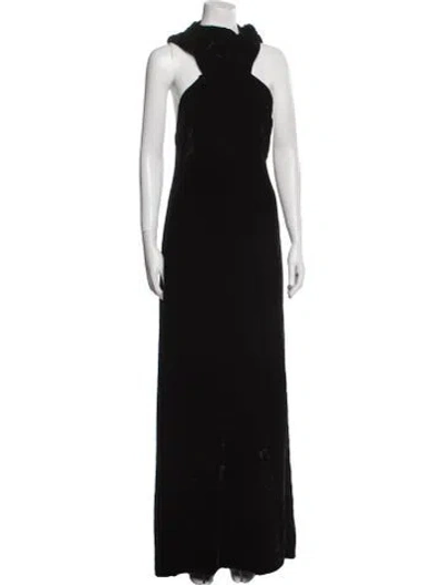 Pre-owned Tom Ford Mock Neck Long Dress In Black